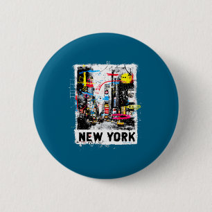 New york skyline punk grunge vintage retro graffit knapp