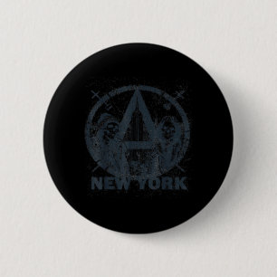 New York Skyline Punk-look Vintage Retro Graffiti Knapp