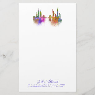New York Skyline - Rainbow Brevpapper