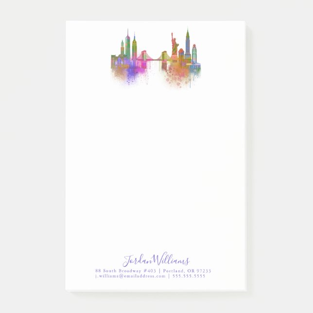New York Skyline - Rainbow Post-it Block (Framsida)