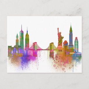 New York Skyline - Rainbow Vykort
