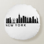 New York Skyline Rund Kudde<br><div class="desc">New York Skyline</div>