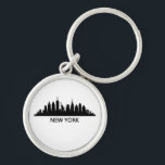 New York Skyline Rund Silverfärgad Nyckelring<br><div class="desc">New York Skyline</div>