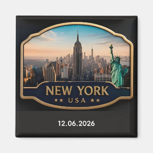 🧲 New York Skyline Semester Minne Från NYC 🗽 Magnet