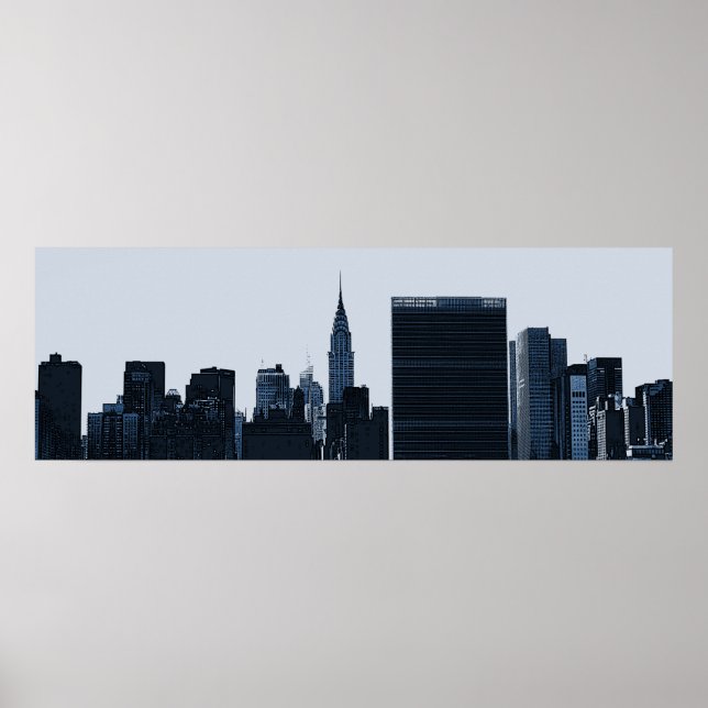 New York Skyline Silhouette Poster (Framsidan)