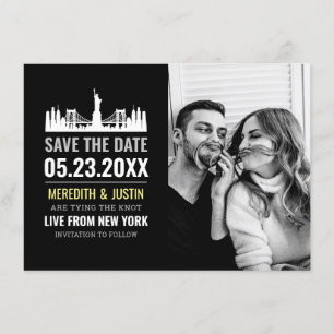 New York Skyline Spara datumet Inbjudningar