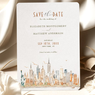 New York Skyline Spara-the-Date Inbjudningar