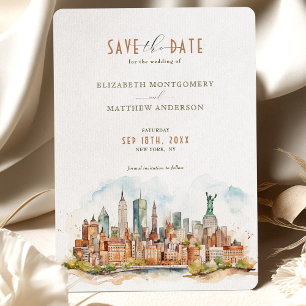 New York Skyline Spara-the-Date Inbjudningar