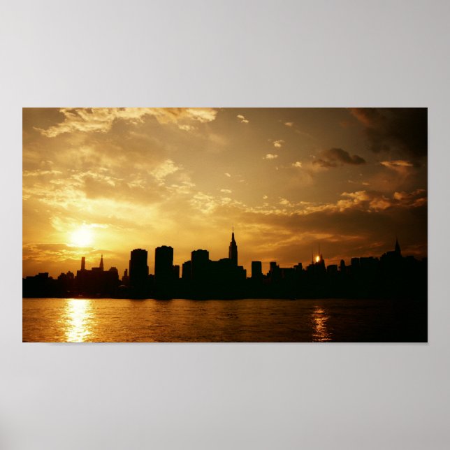 New York Skyline Sunset Poster (Framsidan)
