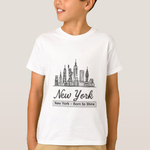 New York Skyline T-Shirt - Frihetsgudinnan Tee