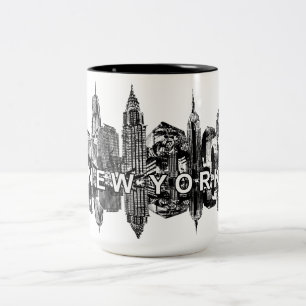 New York-skyline Två-Tonad Mugg