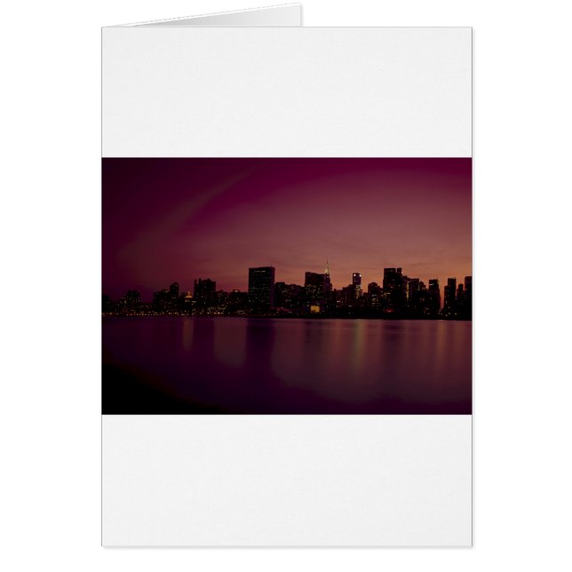 New York Skyline vid Dusk Hälsningskort (Framsidan)