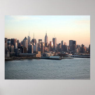 New York Skyline vid sunset Poster