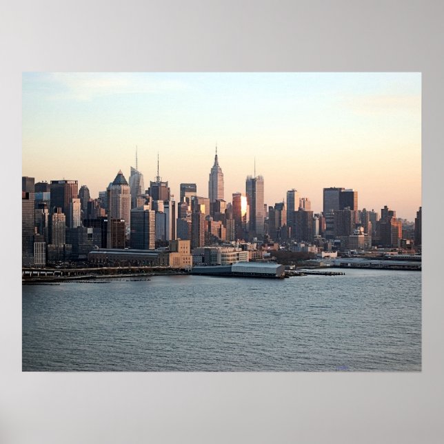 New York Skyline vid sunset Poster (Framsidan)