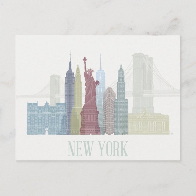 New York Skyline Vykort (Framsida)