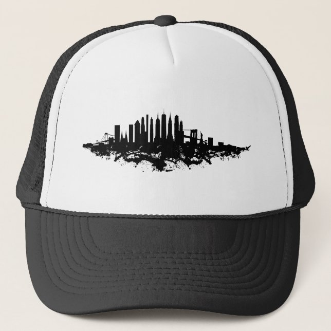 New York Skyline Watercolor Black and White Keps (Framsida)