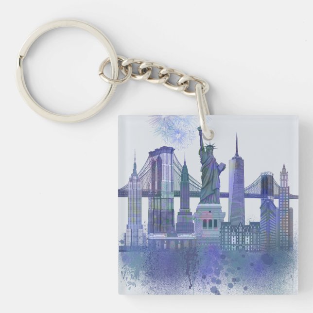 New York Skyline - Watercolor Blue (Framsidan)