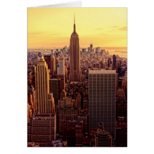 New York-skylinstaden med Empire state Hälsningskort