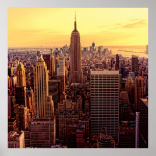 New York-skylinstaden med Empire state Poster
