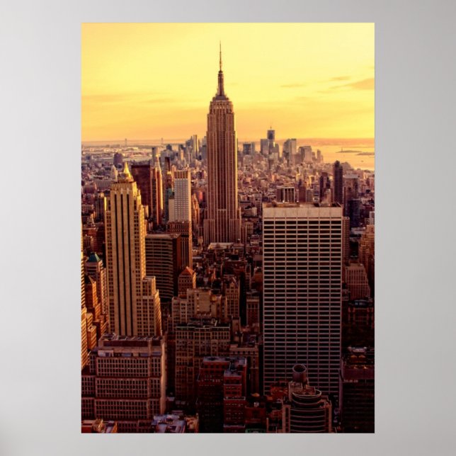 New York-skylinstaden med Empire state Poster (Framsidan)