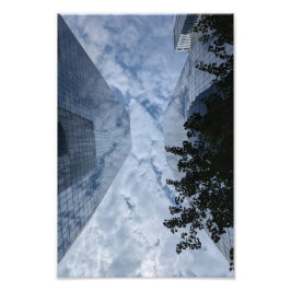 New York Skyscrapers with clouds artistic photo Fototryck