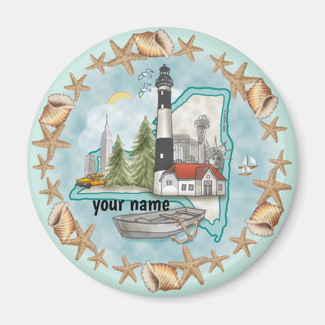 New York Snäckors Lighthouse Magnet (Framsidan)