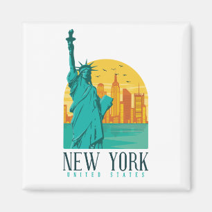 New York Snyggt Skyline Magnet