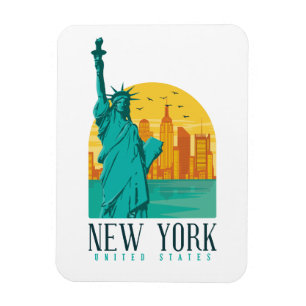 New York Snyggt Skyline Magnet
