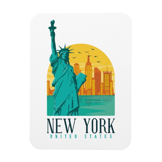New York Snyggt Skyline Magnet (Vertikal)