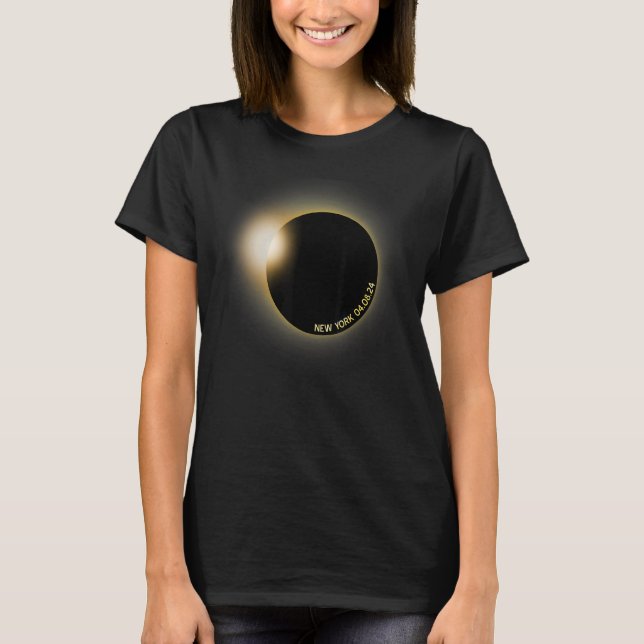 New York Solar Eclipse 2024 for Astronomy   T Shirt (Framsida)