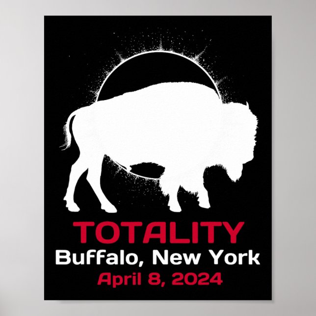 New York Solar Eclipse Totality April 8 2024 Poster (Framsidan)