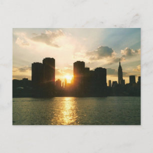 New York Solnedgång Vykort