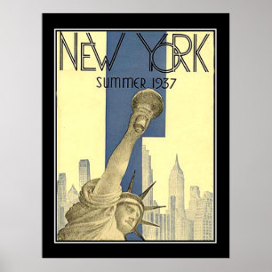New York sommaren 1937 Art Deco Poster