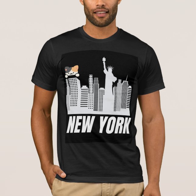 New york & sött kattdesign t-shirt (Framsida)