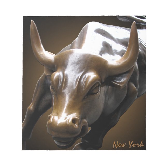 New York Souvenir Anteckningsblock Bull Statue Gif (Framsida)