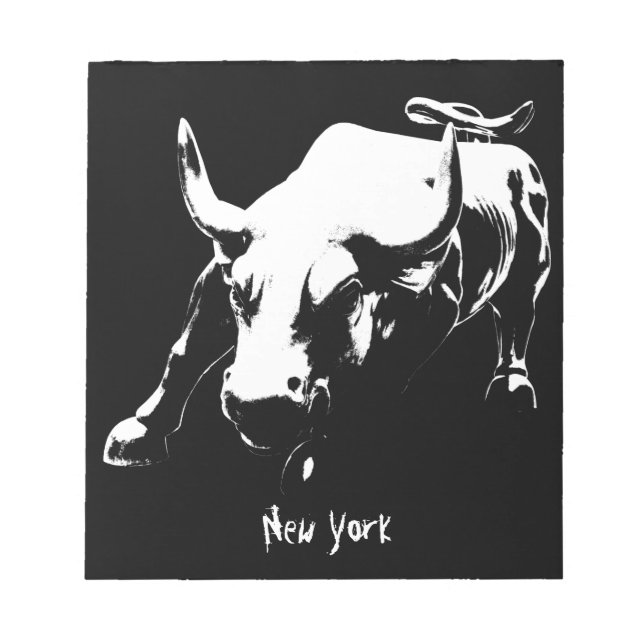 New York Souvenir Anteckningsblock Coola Bull Stat (Framsida)