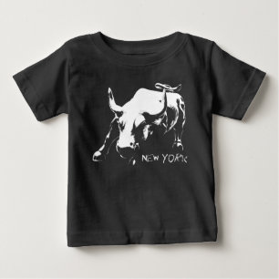 New York Souvenir Baby Organic Shirt Bull Statue Tröja