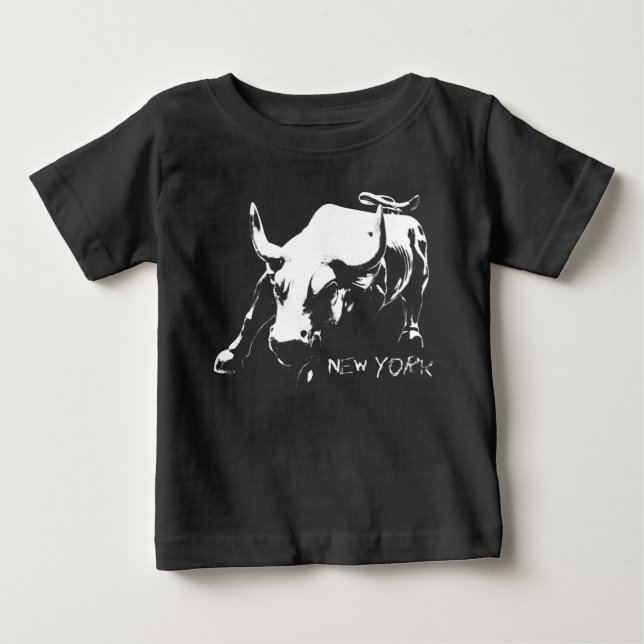New York Souvenir Baby Organic Shirt Bull Statue Tröja (Framsida)