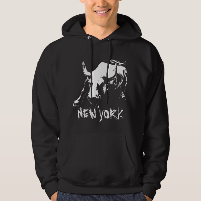 New York Souvenir Hoodie Bull NY Shirt Souvenir (Framsida)