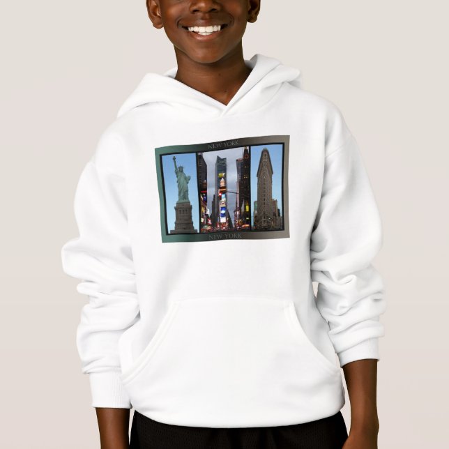 New York Souvenir Kid Hooded Sweatshirt NYC Hoodie Tee Shirt (Framsida)