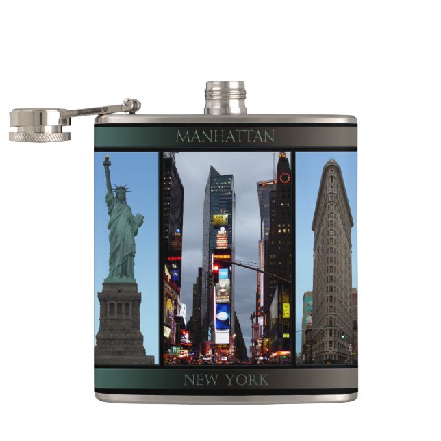 New York Souvenir-kolv New York Souvenir Flasks Fickplunta (Öppnad)