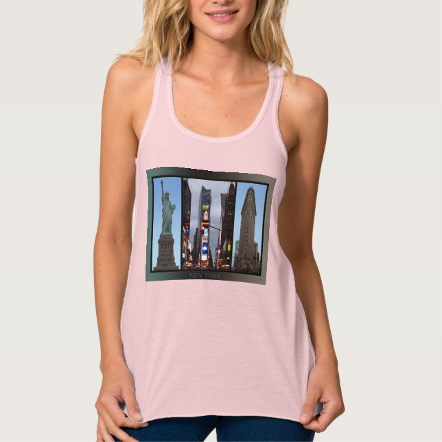 New York Souvenir Tanktop Dam Times Square Top Linne Med Racerback (Framsida)