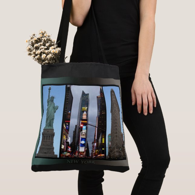 New York Souvenirs NY Tote Bag Landmark Souvenirs Tygkasse (Närbild)