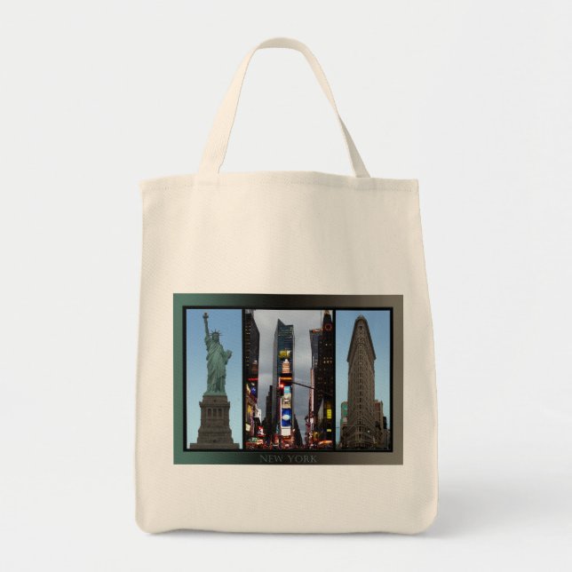 New York Souvenirs NY Tote Bag Landmark Souvenirs Tygkasse (Framsidan)