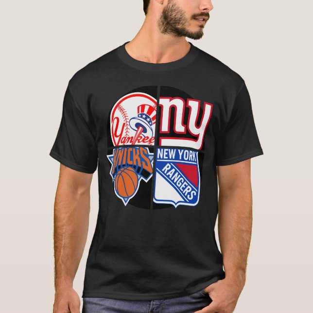 New York Sports Quad 1 T Shirt (Framsida)