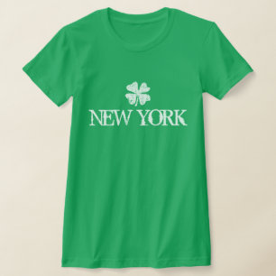 New York St Patricks Day skjorta med shamrock logo T-shirt