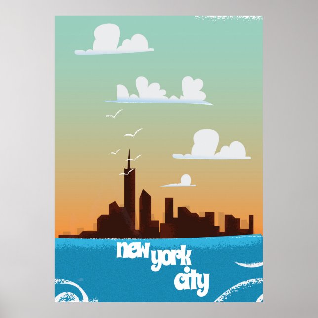 New York stad vintage resemålning affisch (Framsidan)