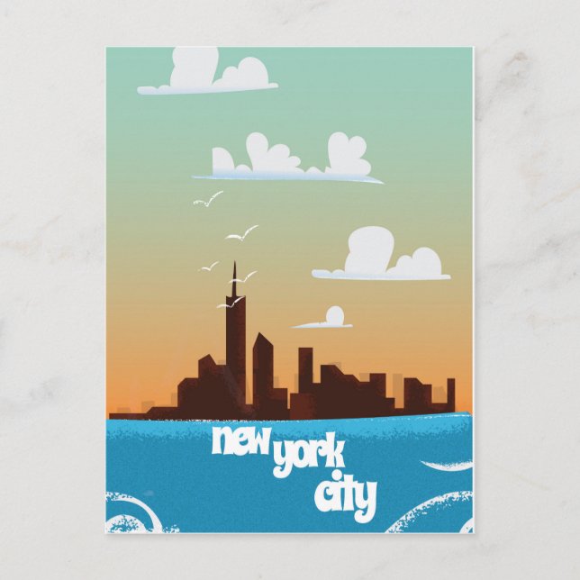 New York stad vintage resemotiv Vykort (Framsida)