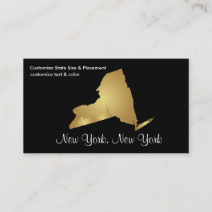 New York State Affärskort Metallic Guld Visitkort