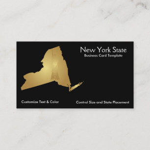 New York State Affärskort Metallic Guld Visitkort